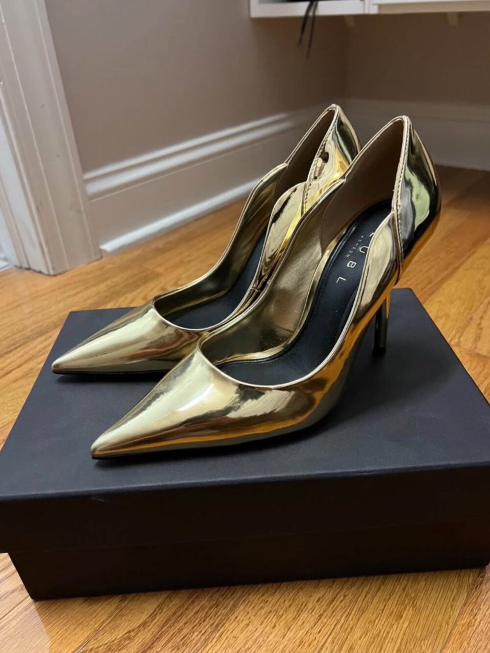 Club L London Gold Mirror Heels